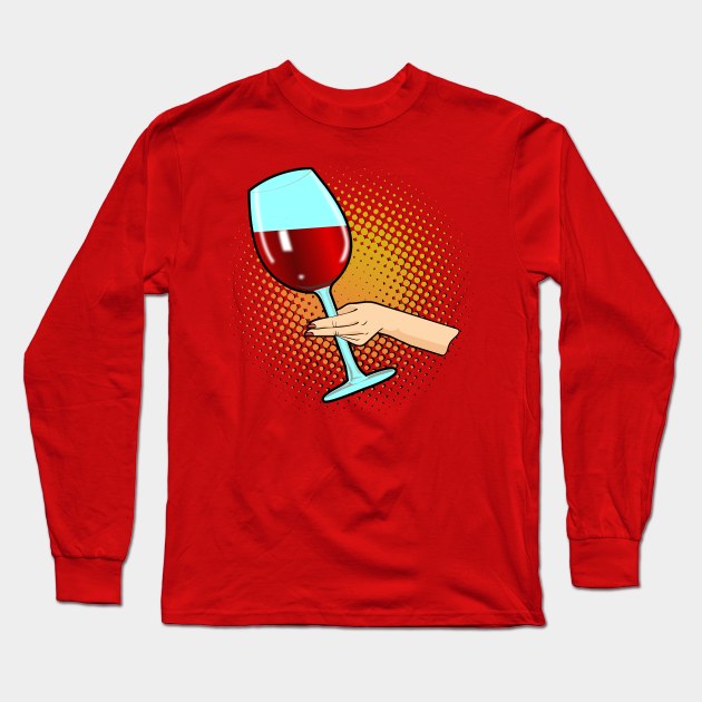 Big Glass of Red Wind Long Sleeve T-Shirt by Carlosj1313